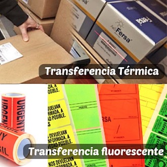 Etiquetas, Transferencia termica, transperencia fluorescente